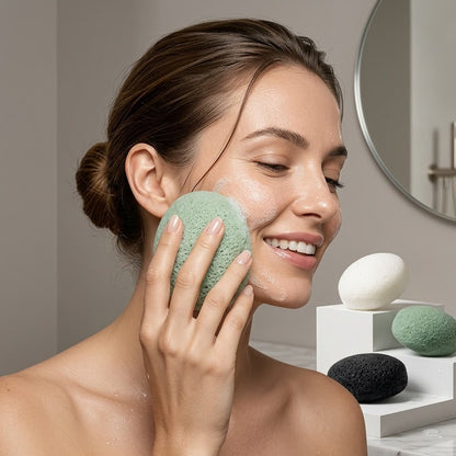 Buvyra Glow-Boost Face Sponge - Ultra-Soft Natural Fiber for Gentle Exfoliation and Radiant Skin - The Ultimate Chemical-Free Cleanser