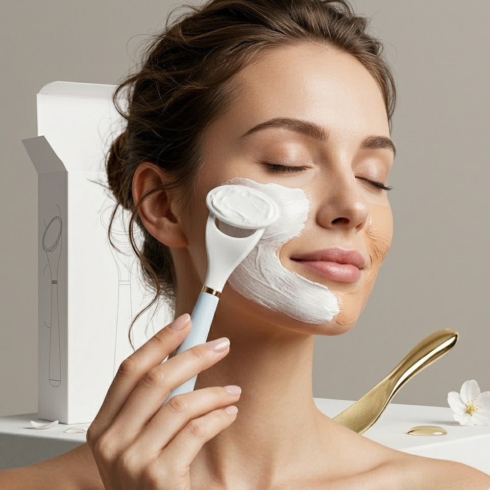 Buvyra Premium Silicone Face Mask Applicator - Professional Skincare Spatula & Mess-Free Mask Brush for Cream, Mud, and Clay Masks, Dual-Sided Facial Massage Tool for Even Application & Deep Cleansing