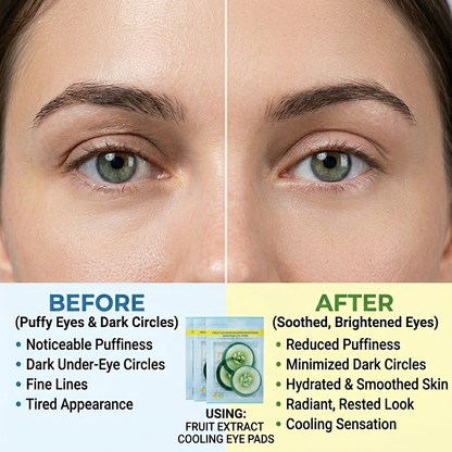 Buvyra Cucumber Eye Mask - Cooling Fruit Extract Hydro-Soothing Pads for Puffy Eyes & Dark Circles, Refreshing Under Eye Treatment for Fine Lines, Hydrating & Soothing Skincare