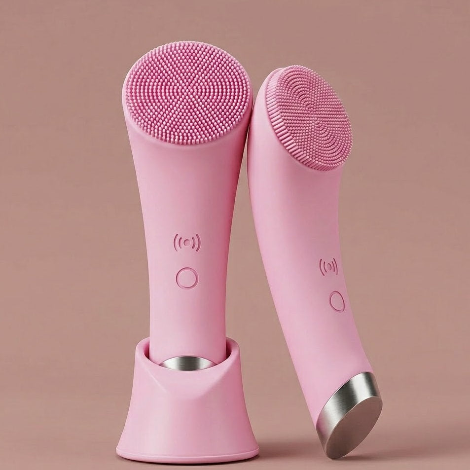 Buvyra Sonic Facial Cleansing Brush & Anti-Aging Massager | Waterproof Silicone Skin Scrubber for Deep Pore Purifying and Radiant Complexion