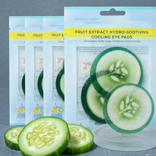 Buvyra Cucumber Eye Mask - Cooling Fruit Extract Hydro-Soothing Pads for Puffy Eyes & Dark Circles, Refreshing Under Eye Treatment for Fine Lines, Hydrating & Soothing Skincare