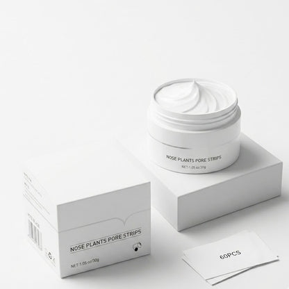 Buvyra Botanica Pore Purifier: Gentle Plant-Based Blackhead Removal Cream with 60 Professional Strips